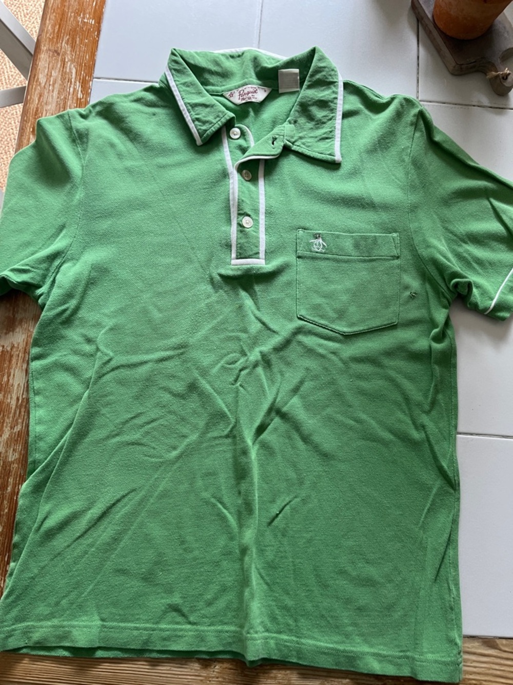 Original Penguin Green Polo with White Trim